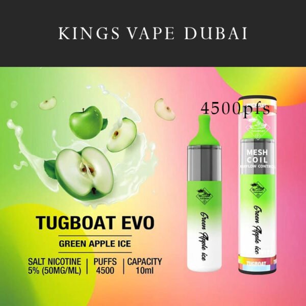 Tugboat EVO 4500pfs Green Apple ice