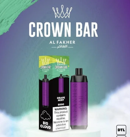 Un5678 Crown Bar Grape Mint 8000pfs 5mg - Image 1