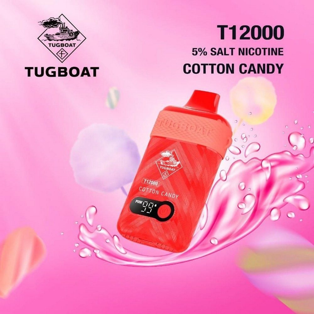 tugboat-t12000-cotton-candy-disposble-vape TUGBOAT T12000 Cotton Candy - Image 1