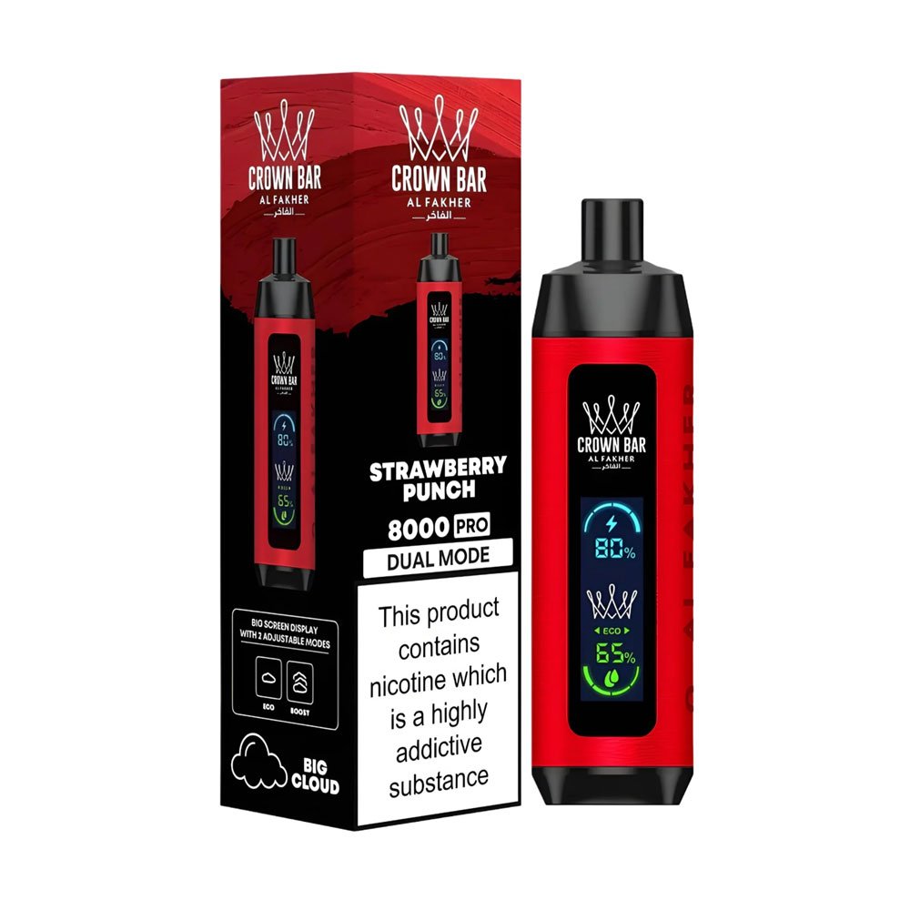 Al-Fakher-Crown-Bar-Strawberry-Punch-5mg Crown Bar Strawberry Punch 8000pfs 5mg - Image 1